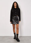 Soft Twill Cropped Shirt, Black, large