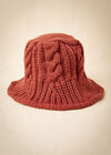 Chapeau bob en tricot torsadé, rouge, grand