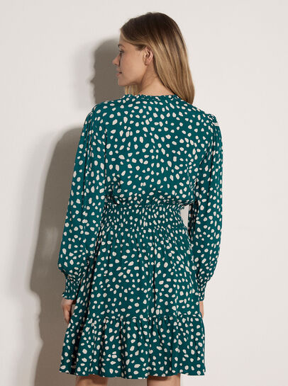 Irregular Spot Crepe Mini Dress