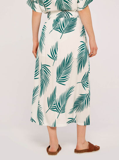 Palm Print Midi Skirt
