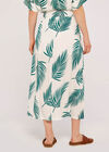 Palm Print Midi Skirt, White, large