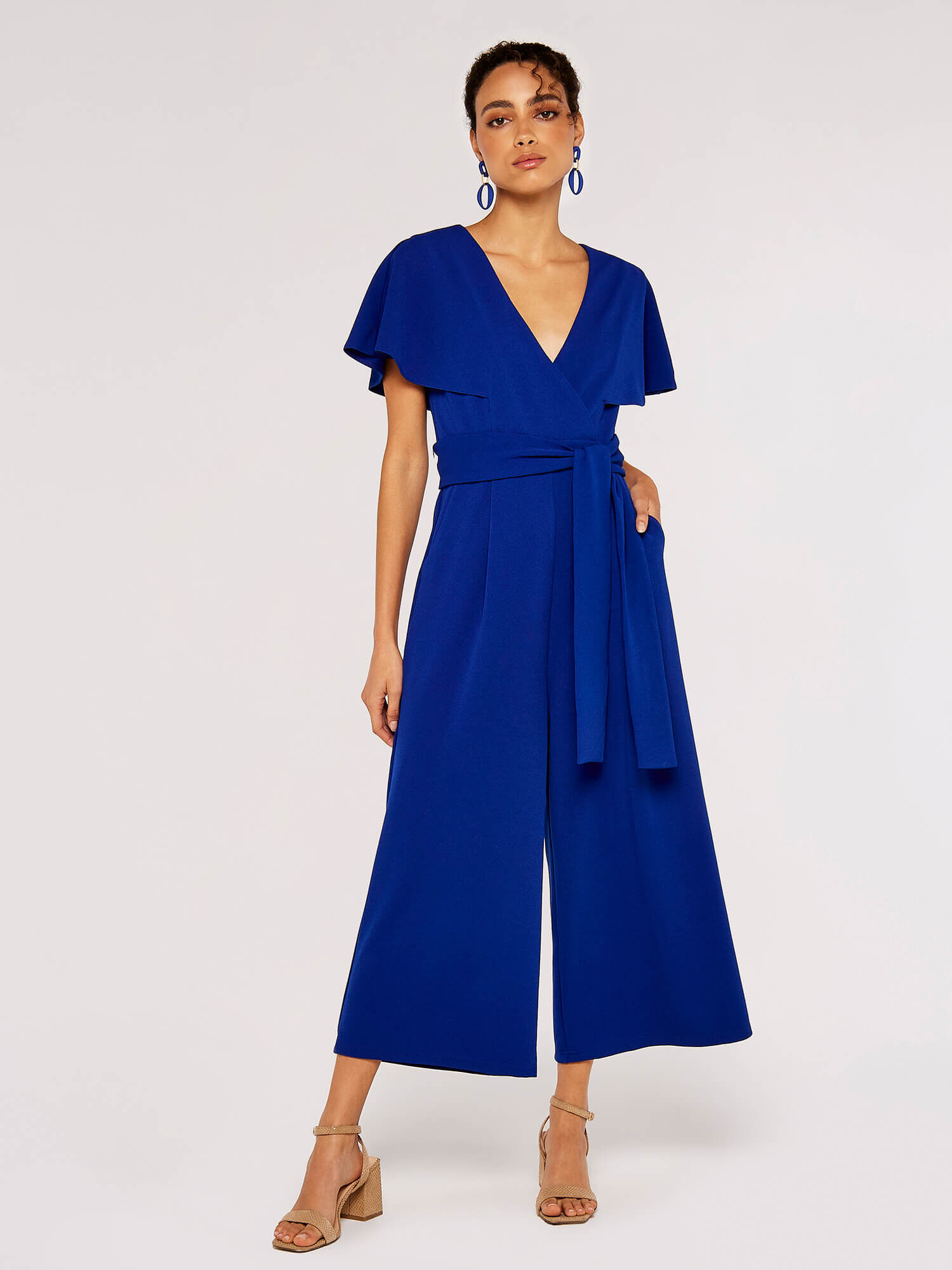 Baby blue culotte jumpsuit discount
