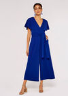Cape Culotte Jumpsuit, Blue, large