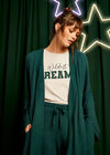 Waffle Knit Pyjama Robe, Green, large