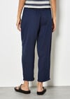 Ladder Lace Insert Linen Joggers, Navy, large
