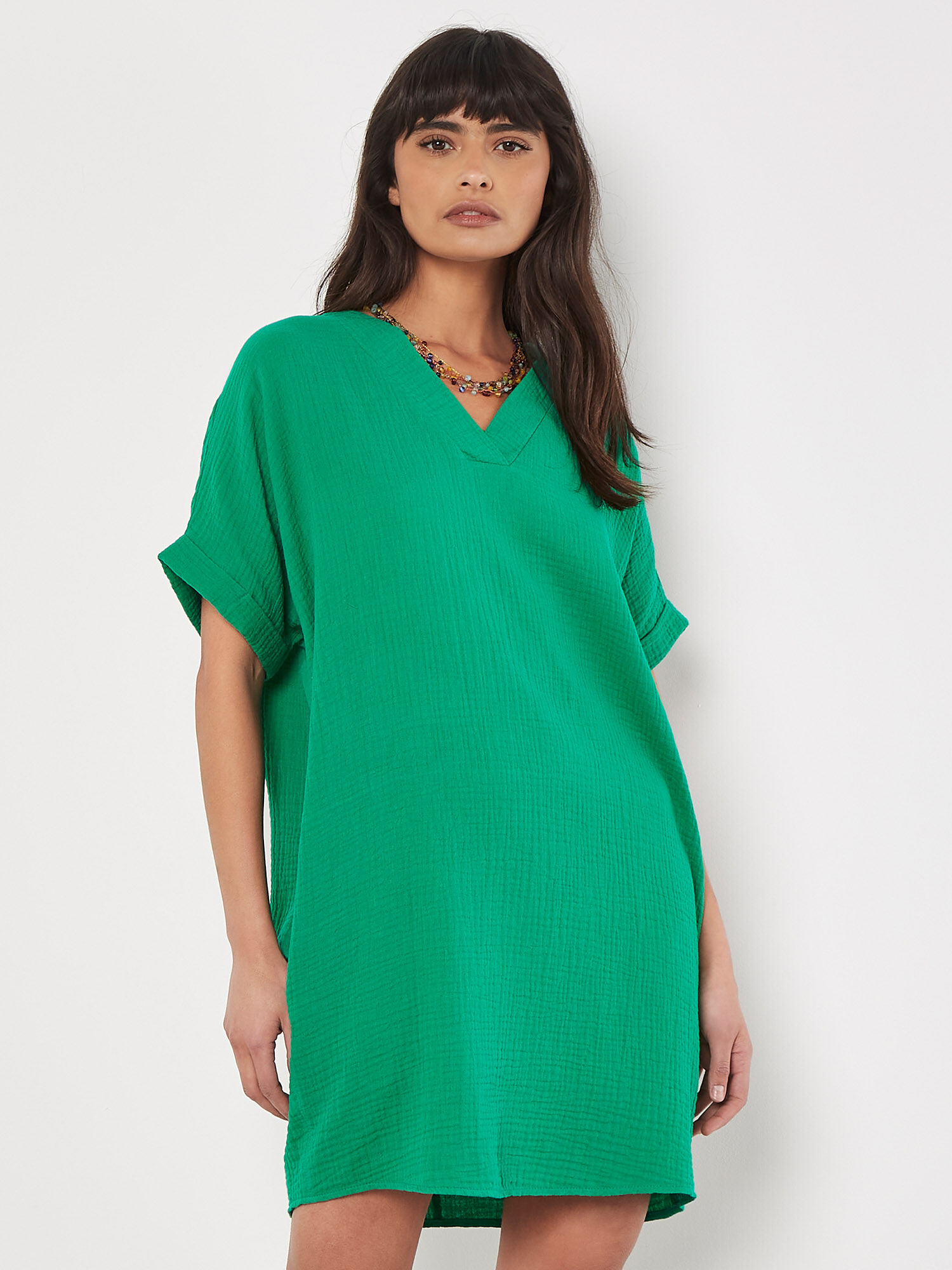 Robe T Shirt Oversize En Coton Texture Vetements Apricot