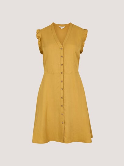 Ruffle Button-Down Mini Dress