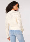 Cardigan épais en tricot gaufré, crème, grand