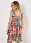 Postcard Floral Print Mini Dress, White, large