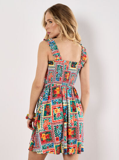Postcard Floral Print Mini Dress
