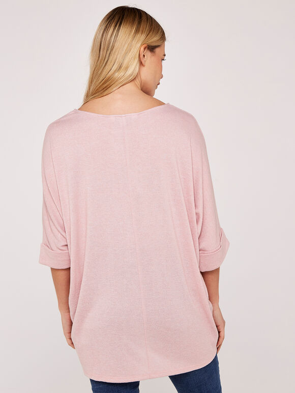 Soft Touch Batwing Top, Pink, large