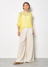 Lightweight Knit Oversized Batwing Top, Yellow, large
