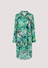 High-Low Tropical Mini Dress, Navy, large