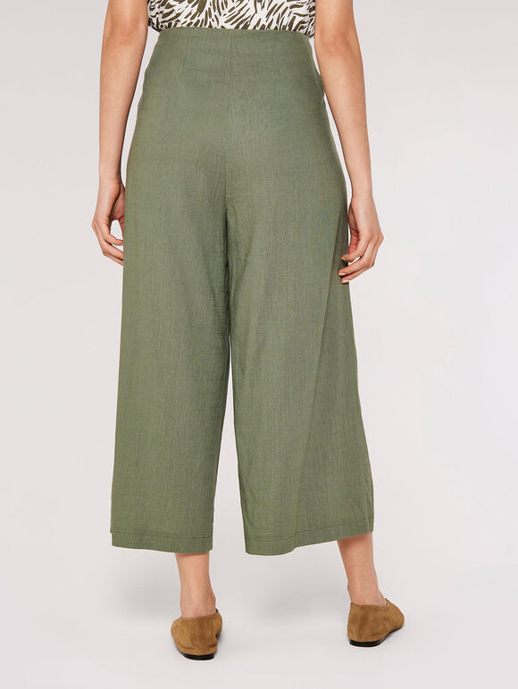 Linen Mix Culotte , Khaki, large