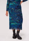 Curve Marble Mesh Midi Skirt, Blue, large