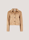 Suedette Cropped Jacket, Stone, large