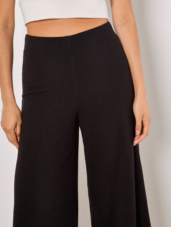 Soft Touch Wide Leg Joggers, Black, large