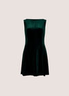 Velvet Swing Mini Dress, Green, large