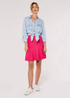  Pleated Knitted Mini Skirt, Fuchsia, large