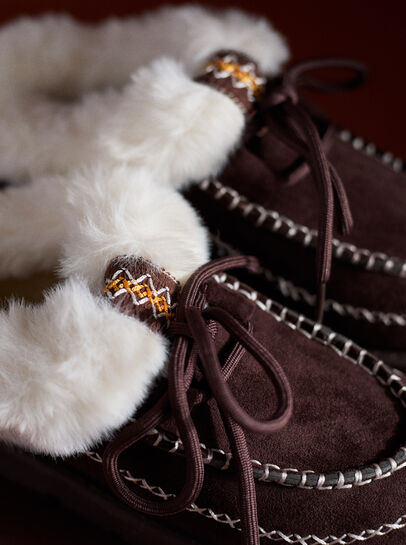 Sherpa-Lined Slip-On Moccasins