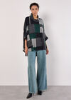 Oversized Colour Block Knit Top, Green, large