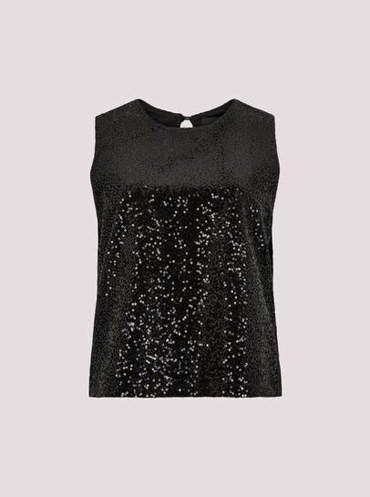 Sequin Velvet Sleeveless Top
