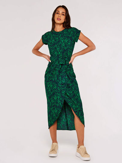 Brushstroke Print  Midi Dress