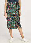 Tropical Wrap Skirt, Navy, large