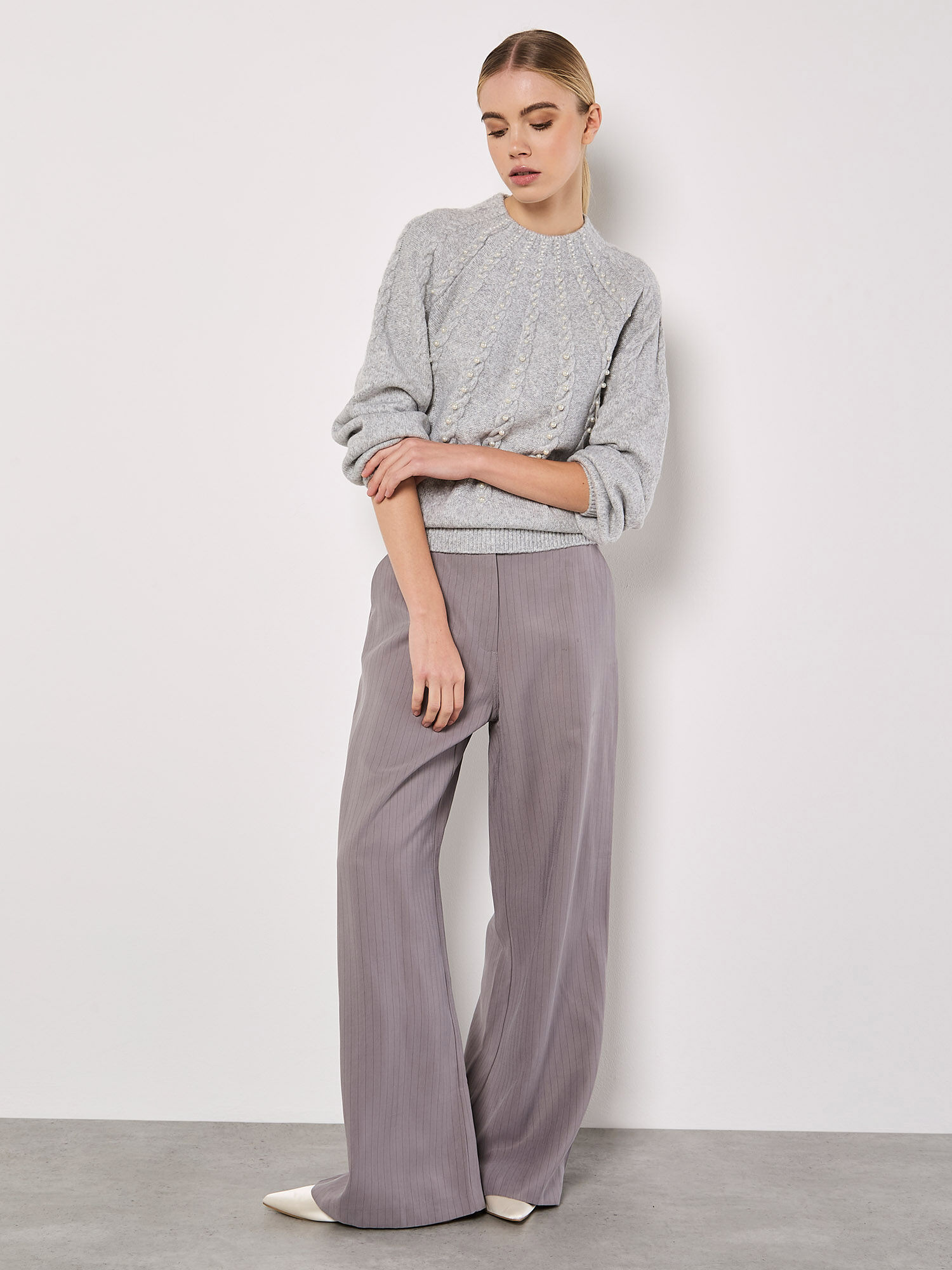 Grey pearl jumper hotsell