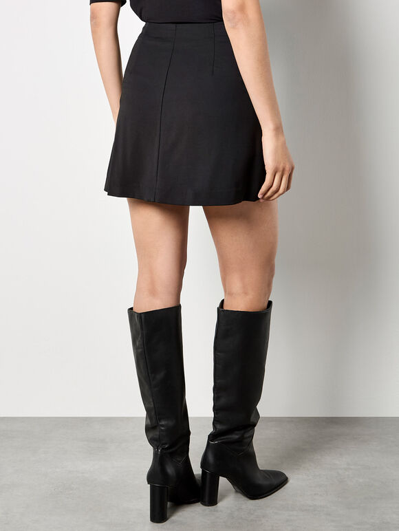 Tailored Mini Skirt, Black, large