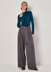Ruched Stretch Top, Teal, large