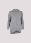 Soft Touch Wrap Tunic Top , Grey, large