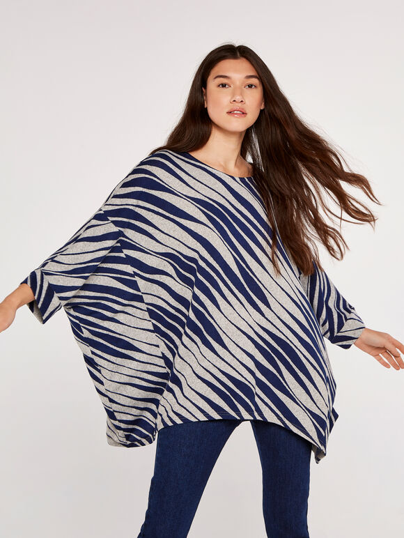 Diagonal Lines Top, Grey, large