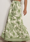 Palm Print Midi Skirt, Cream, large