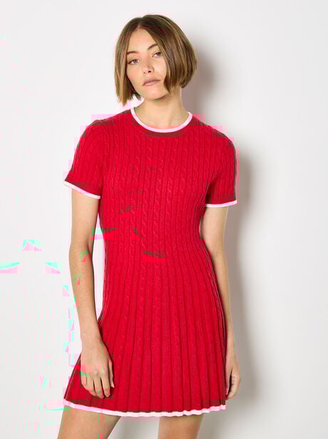 Cable Knit Skater Mini Dress