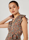 Morris Wildflower Ruffle Dress, Khaki, large