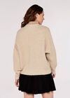 Knit Boyfriend Cardigan, Stone, large