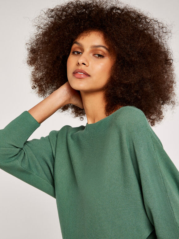 Clean Look Batwing Jumper, Teal, large