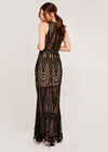 Embroidered Maxi Dress, Black, large