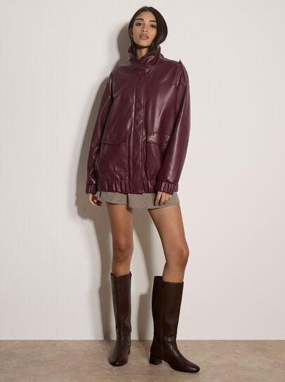 Oversized Faux Leather Jacket