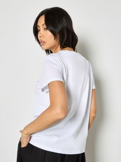 Gold Foil Flower Graphic T-Shirt