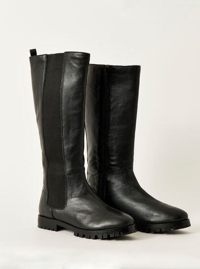 Black Knee High Platform Boots