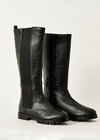 Black Knee High Platform Boots, Black, large