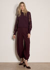 Wide-Leg Balloon Trousers, Burgundy, large