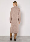 Oversized Fluffy Jumper Midi Dress, Stone, large