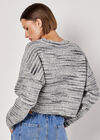 Space Dye Boxy Cropped Jumper, Grey, large