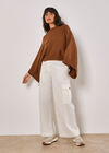 Mock Neck Cape Jumper, Rust, large