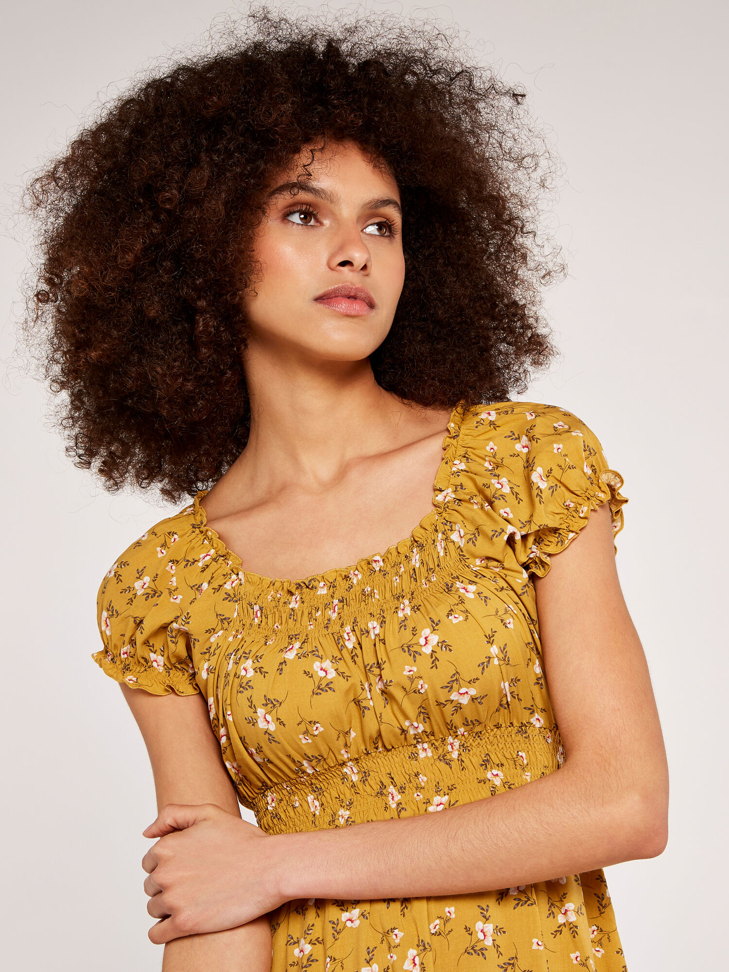 milkmaid dress yellow