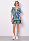 Watercolour Floral Chiffon Mini Dress, Green, large