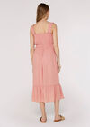 Check Smocked Midi Dress, Pink, large